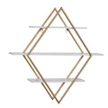 20"x20" Wooden 3 Shelves Wall with Diamond Shape Gold - Olivia & May: Glam Style, MDF, No Assembly Required