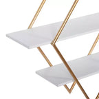 Estantería de pared de madera de 20x20 pulgadas con 3 estantes y forma de diamante dorada - Olivia & May: Estilo Glam, MDF, no requiere montaje