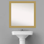 Espejo de pared para baño Grace sin bisel de 30" x 30" oro cepillado - Amanti Art: Marco cuadrado de poliestireno, montaje en pared