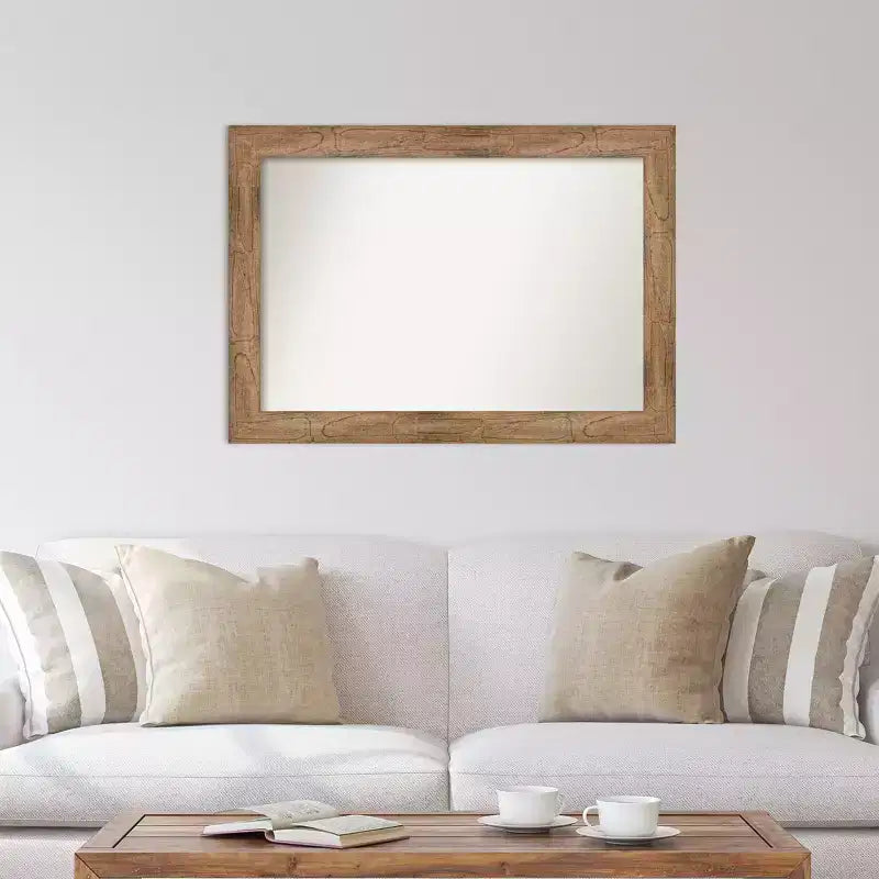 Espejo de pared de madera marrón búho sin bisel de 42" x 30" - Amanti Art