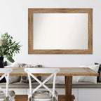 Espejo de pared de madera marrón búho sin bisel de 42" x 30" - Amanti Art