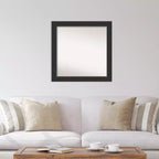Espejo de pared de madera negra Corvino de 31 x 31 pulgadas sin bisel - Amanti Art: Cuadrado moderno, incluye accesorios de montaje