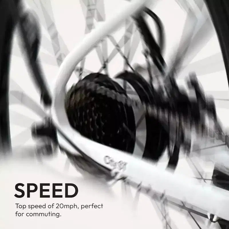 Bicicleta eléctrica tipo crucero Soar Adult City ST 350 de 27.5'' con cuadro de paso bajo