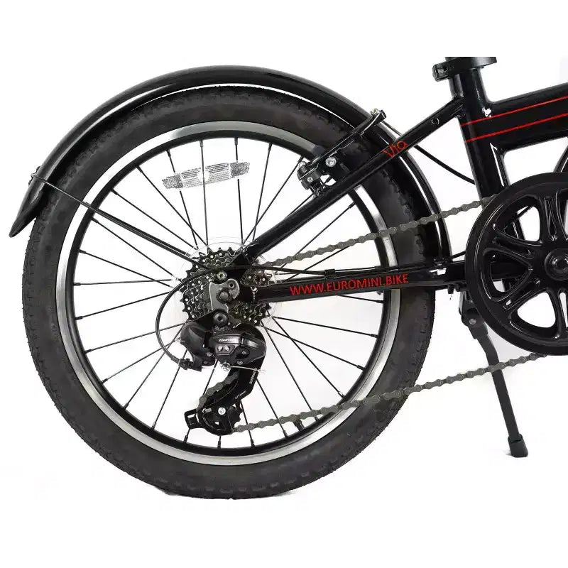 Bicicleta plegable de aluminio ZiZZO Via de 20" y 7 velocidades - Negra