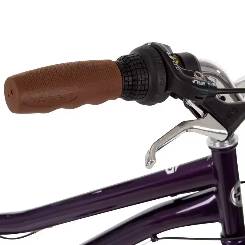Bicicleta de confort Huffy Sienna de 24" y varias velocidades - Berenjena brillante