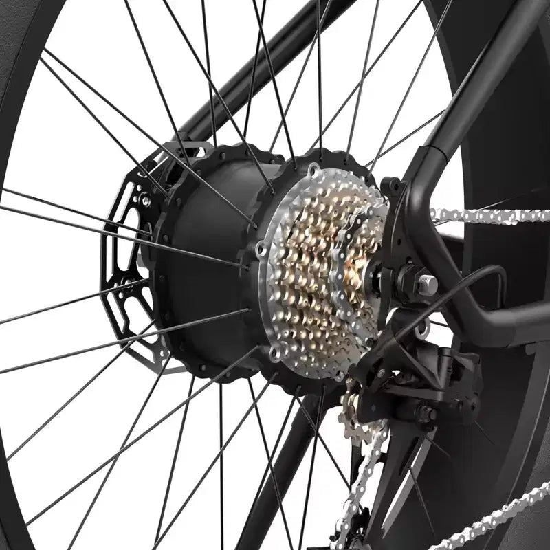 Bicicleta de montaña eléctrica Hiboy Adult P6 de 26" con barra alta - Negro