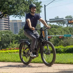 Bicicleta híbrida eléctrica GOTRAX Adult MX1 Mid Drive de 27.5" con cuadro bajo - Negra