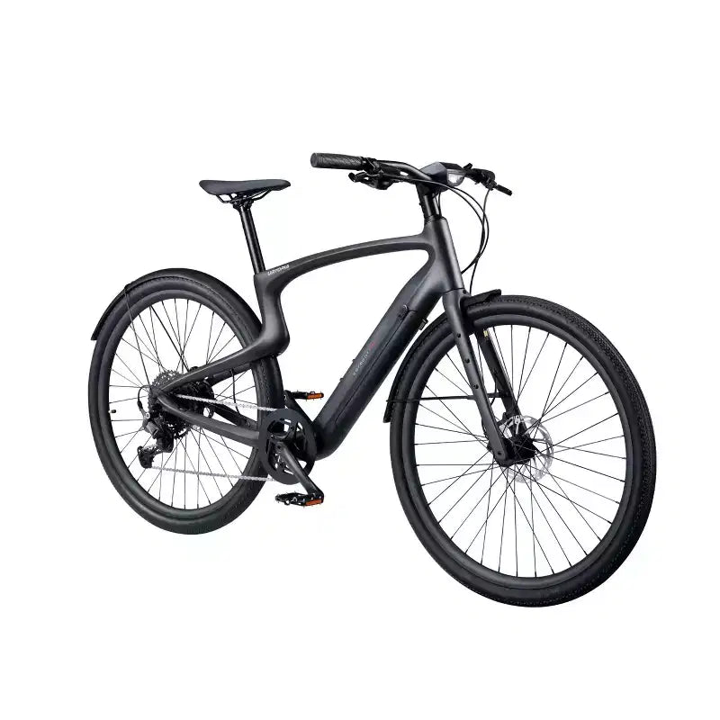 Bicicleta crucero eléctrica inteligente Urtopia Adult Carbon 1 Pro Step-Over de 27,64'' - Negro S
