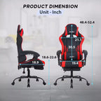 Silla gaming BestMassage Silla de escritorio para oficina, silla de ordenador con reposapiés y soporte lumbar