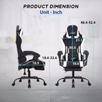 Silla gaming BestMassage Silla de escritorio para oficina, silla de ordenador con reposapiés y soporte lumbar