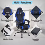 Silla gaming BestMassage Silla de escritorio para oficina, silla de ordenador con reposapiés y soporte lumbar