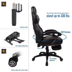 Sillón de oficina ELECWISH con reposapiés, soporte lumbar, silla ergonómica transpirable con cojín de muelles ensacados, sillas para adultos