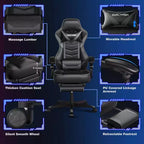 Sillón de oficina ELECWISH con reposapiés, soporte lumbar, silla ergonómica transpirable con cojín de muelles ensacados, sillas para adultos