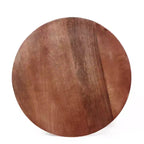 Mesa auxiliar redonda de madera de mango de 3 patas, nogal