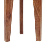 Mesa auxiliar redonda de madera de mango de 3 patas, nogal