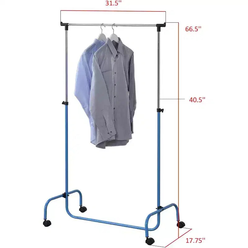Kings Brand Furniture - Burro de ropa estándar con ruedas para colgar prendas