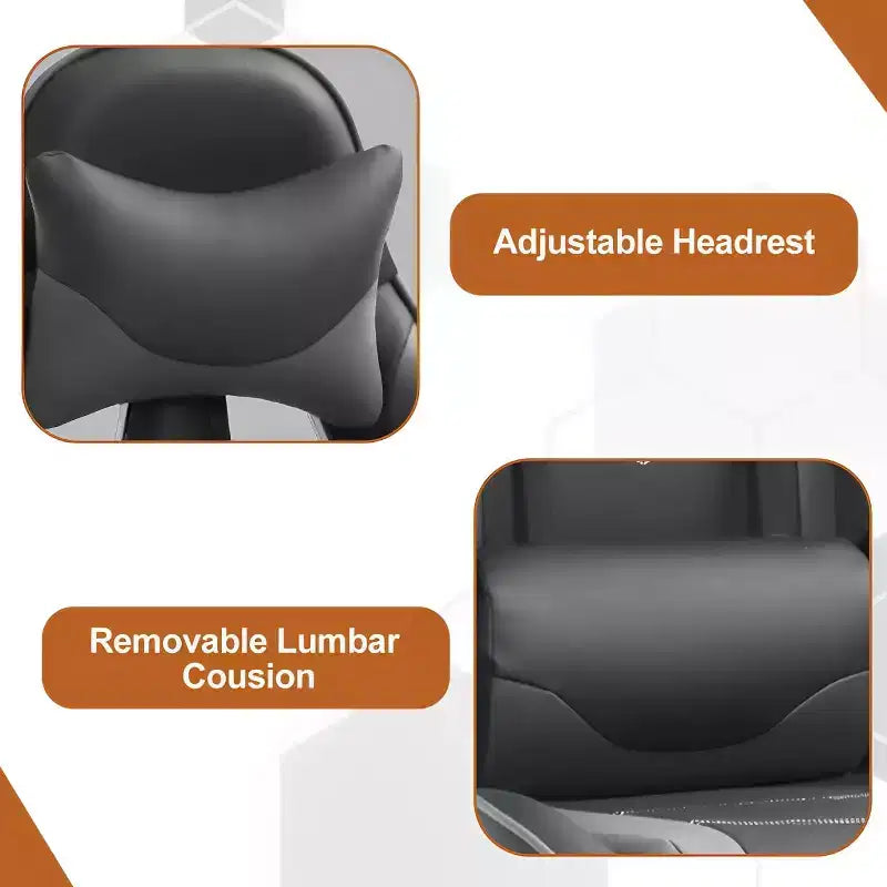 Silla de oficina para videojuegos BestMassage Racing con función de masaje, apoyo lumbar, cuero sintético, para adultos