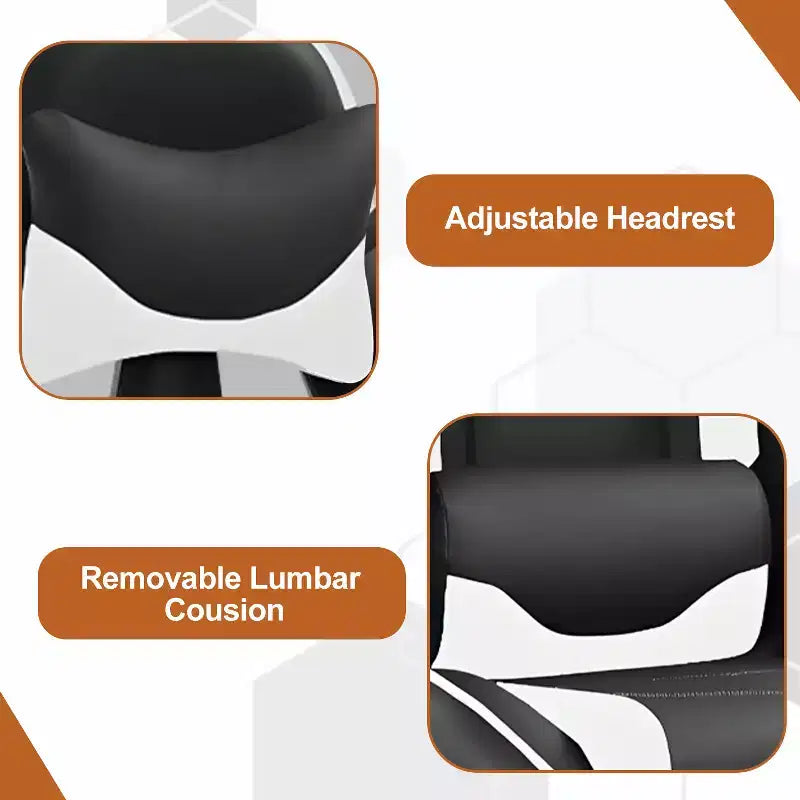 Silla de oficina para videojuegos BestMassage Racing con función de masaje, apoyo lumbar, cuero sintético, para adultos
