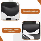 Silla de oficina para videojuegos BestMassage Racing con función de masaje, apoyo lumbar, cuero sintético, para adultos