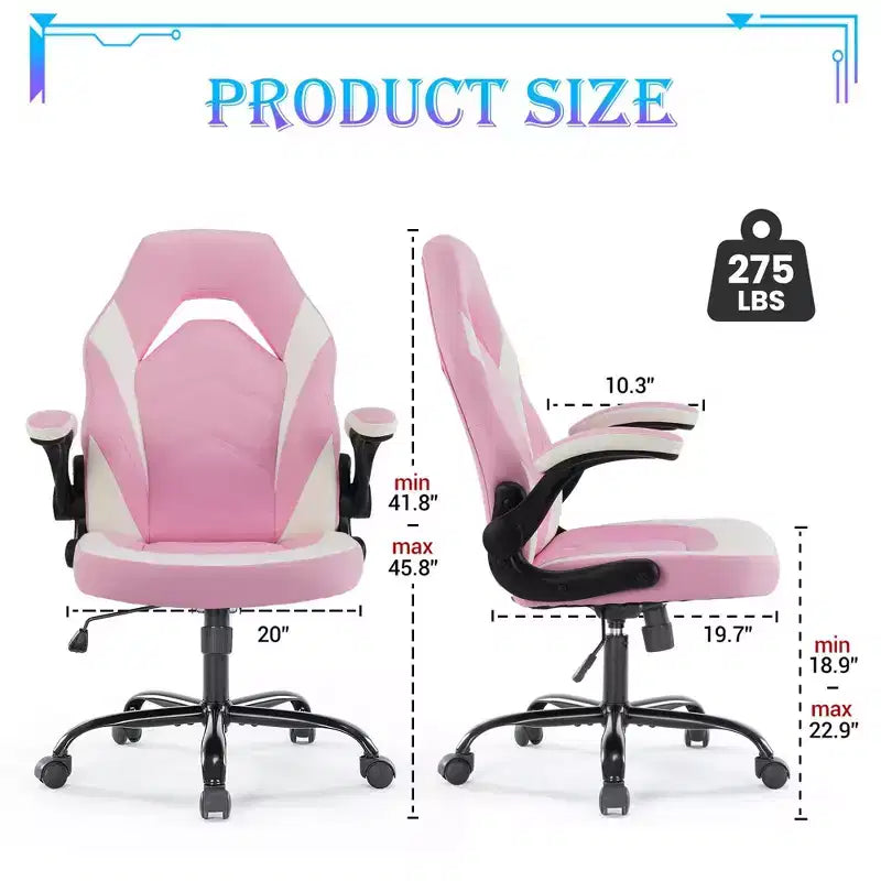 Silla Gaming Ultimate JIONJOY: Ergonómica, Cuero PU, Silla Ejecutiva de Escritorio con Reposabrazos Abatibles