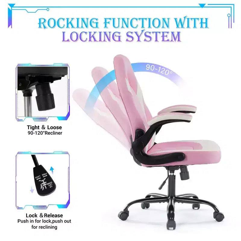 Silla Gaming Ultimate JIONJOY: Ergonómica, Cuero PU, Silla Ejecutiva de Escritorio con Reposabrazos Abatibles