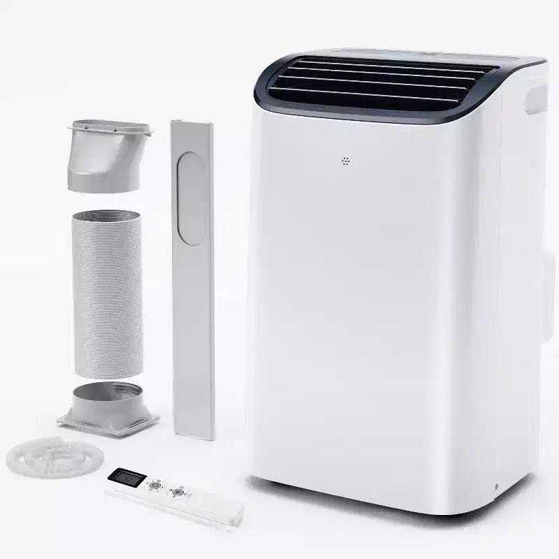 Climatiseur portable Simzlife 10000 BTU (DOE) 3-en-1 avec ventilateur déshumidificateur mode veille pour 42 m², kits de fenêtre réglables, blanc
