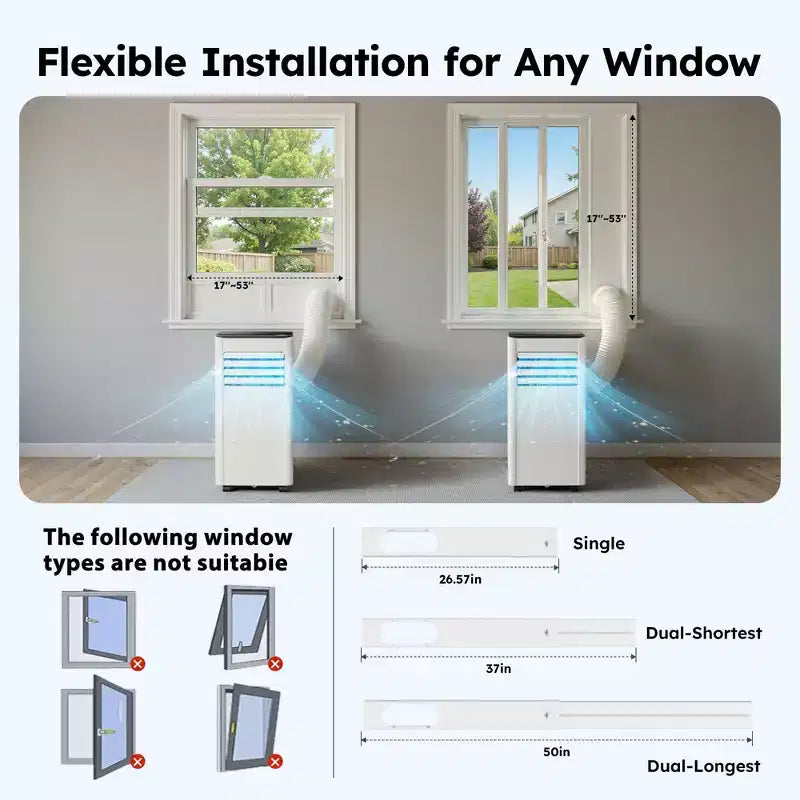 Climatiseur portable Simzlife 8000 BTU, climatiseur à refroidissement rapide pour pièce jusqu'à 350 pieds carrés, fonction 3 en 1, télécommande