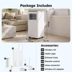 Climatiseur portable Simzlife 8000 BTU, climatiseur à refroidissement rapide pour pièce jusqu'à 350 pieds carrés, fonction 3 en 1, télécommande