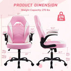 FIRNEWST Próximo nivel de confort en tus juegos: Silla ergonómica de cuero PU con reposabrazos abatibles ajustables
