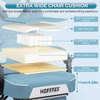 Sillón de masaje Hoffree de piel para juegos, silla ergonómica de oficina para PC con altavoz Bluetooth y reposapiés