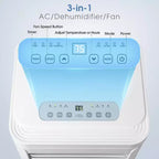 Climatiseur portable R.W.FLAME 10 000 BTU avec télécommande, climatiseur 3-en-1 avec affichage numérique, minuterie 24h, kit d'installation pour la maison