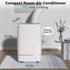 Climatiseur portable, 13 000 BTU pour pièces jusqu'à 55 m², déshumidificateur et ventilateur, climatiseur portable avec 3 vitesses de ventilation, minuterie 24h, télécommande