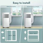 Climatiseur portable R.W.FLAME 8 000 BTU avec télécommande, climatiseur 3-en-1 avec affichage numérique, minuterie 24h, kit d'installation pour la maison