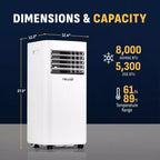Acondicionador de aire compacto Newair de 8,000 BTU