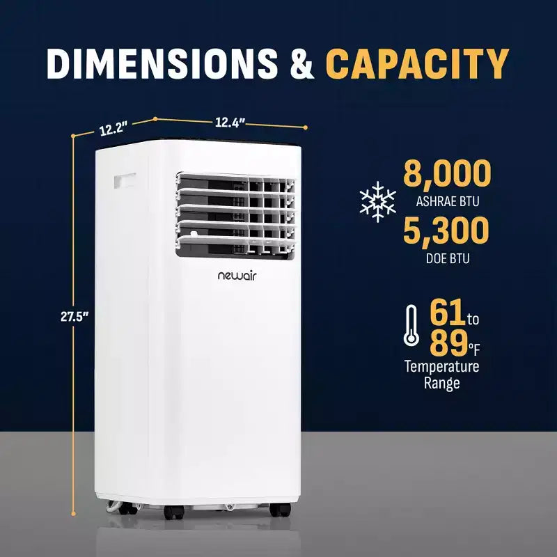 Acondicionador de aire compacto Newair de 8,000 BTU