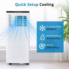 Climatiseur Garvee 8000 BTU avec mode froid/déshumidificateur/ventilateur pour chambre, bureau, blanc