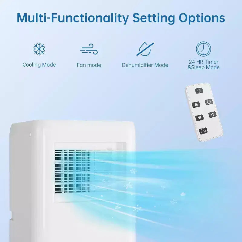 Climatiseur intelligent Garvee 10000 BTU avec télécommande, rafraîchit les pièces jusqu'à 42 m², Blanc