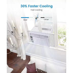 Aire Acondicionado de Ventana Garvee de 5000 BTU con Controles Mecánicos y Filtro Reutilizable, Blanco