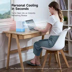 Ventilador portátil de aire frío HiCOZY con rociador, mini aire acondicionado, enfriador de aire, humidificador para escritorio