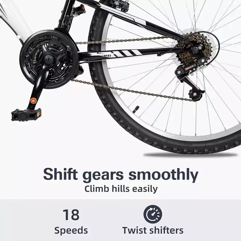 Bicicleta de montaña hykolity, ruedas de 26 y 27.5, bicicleta de montaña de 18 velocidades con doble suspensión, sillín ajustable para ciclismo al aire libre para hombres y mujeres