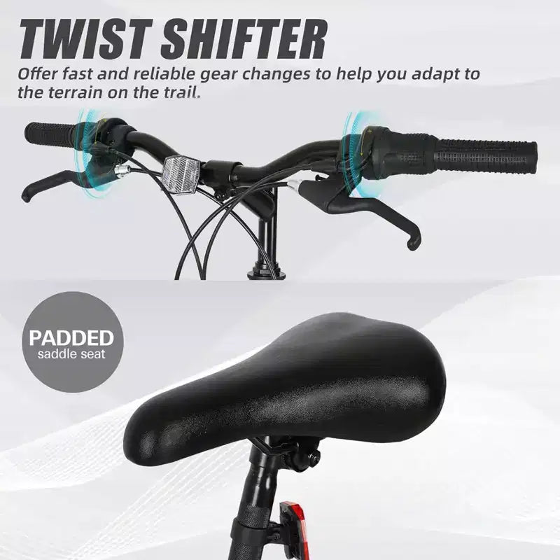 Bicicleta de montaña hykolity de 26 y 27.5 pulgadas, bicicleta de MTB de 18 velocidades con suspensión completa, sillín ajustable para ciclismo al aire libre para hombres y mujeres