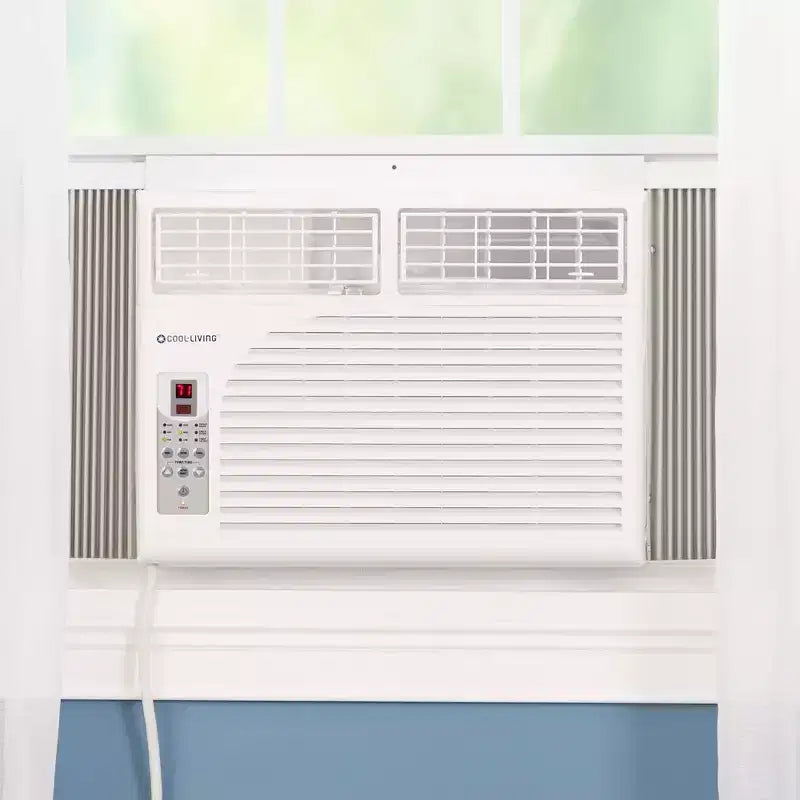 Climatiseur de fenêtre Cool-Living 10 000 BTU avec kit d'installation et télécommande, rafraîchit les pièces jusqu'à 42 mètres carrés, blanc