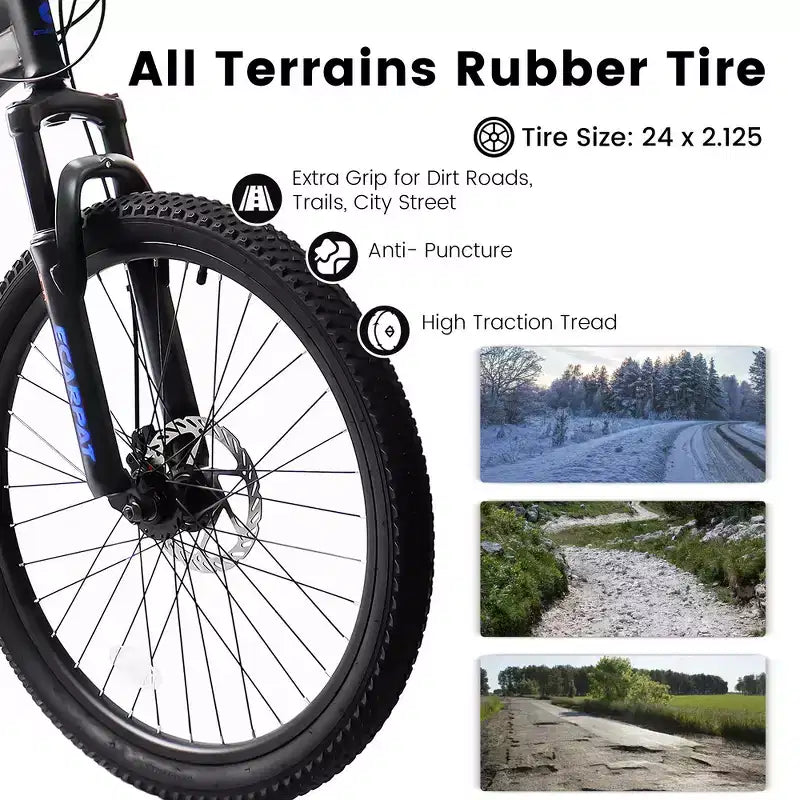 Robusto cuadro de acero para adultos, para ir al trabajo, viajar y ciclismo todoterreno