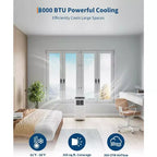 Climatiseur portable Garvee 8000 BTU 3-en-1 : ventilateur, déshumidificateur, télécommande, mode veille, kit fenêtre pour pièces jusqu'à 32,5 m²