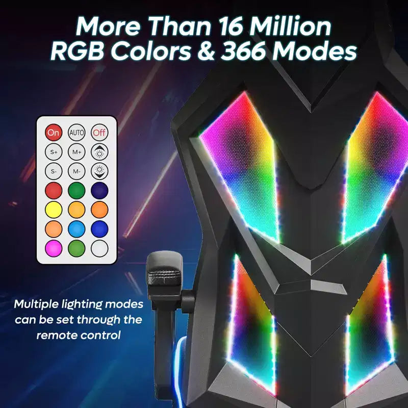 Silla Gaming Bestier con tejido transpirable, iluminación LED RGB y reposabrazos ajustables