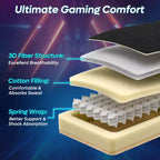 Silla Gaming Bestier con tejido transpirable, iluminación LED RGB y reposabrazos ajustables