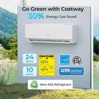 Climatiseur et Chauffage Mini Split Costway 12000 BTU avec Kit d'Installation Pompe à Chaleur 1 Tonne