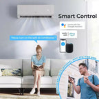 Climatiseur et Chauffage Mini Split Costway 12000 BTU avec Kit d'Installation Pompe à Chaleur 1 Tonne