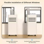 Aire Acondicionado Portátil ZAFRO 10,000 BTU, Enfría Hasta 41.8 m², Unidad de CA Portátil de 4 Modos con Control Remoto/Pantalla LED, Blanco