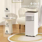 Aire Acondicionado Portátil ZAFRO 10,000 BTU, Enfría Hasta 41.8 m², Unidad de CA Portátil de 4 Modos con Control Remoto/Pantalla LED, Blanco